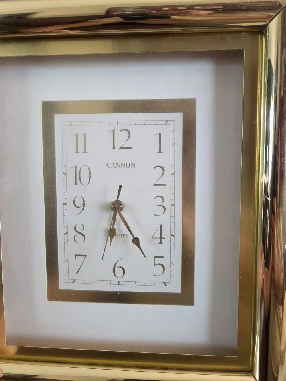 Canon Gold and White Rectangular Quartz Wall Clock